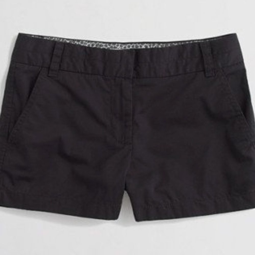 NWT - J Crew Chino City Fit Shorts - Black - Size 0 - 3" Inseam - NEW